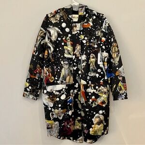 NWT Libertine Dazzling Hooded Lined Raincoat w/ Rhinestones 23” pit 2 pit